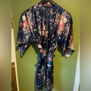 Blue Floral Silk Robe.